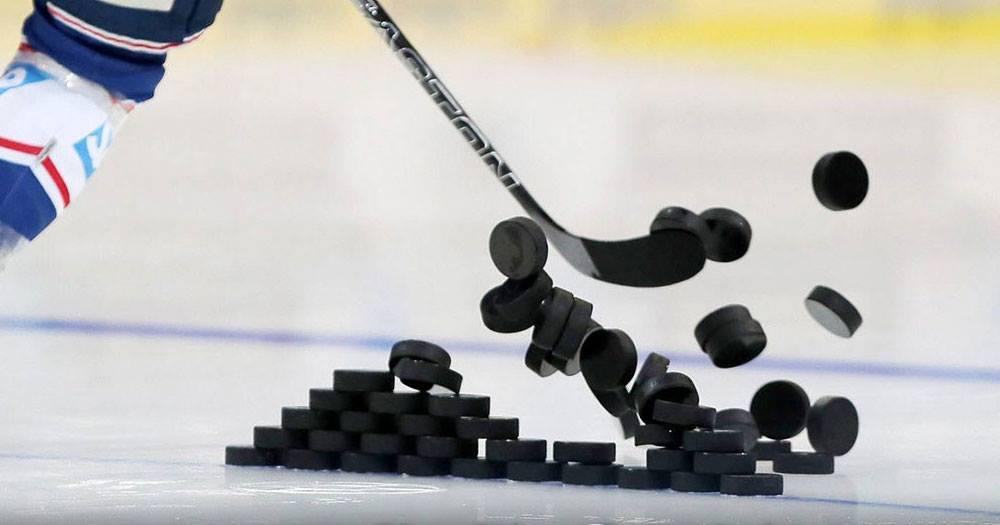 Pucks on ice. 