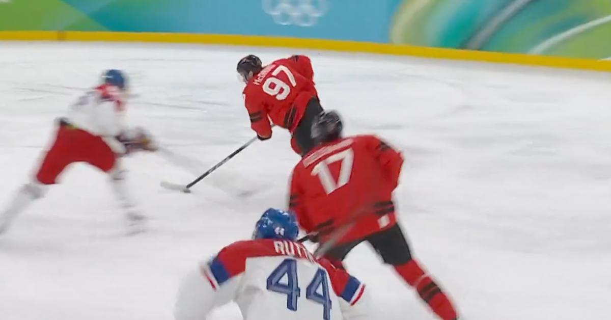 Connor McDavid's assist to Macklin Celebrini. 