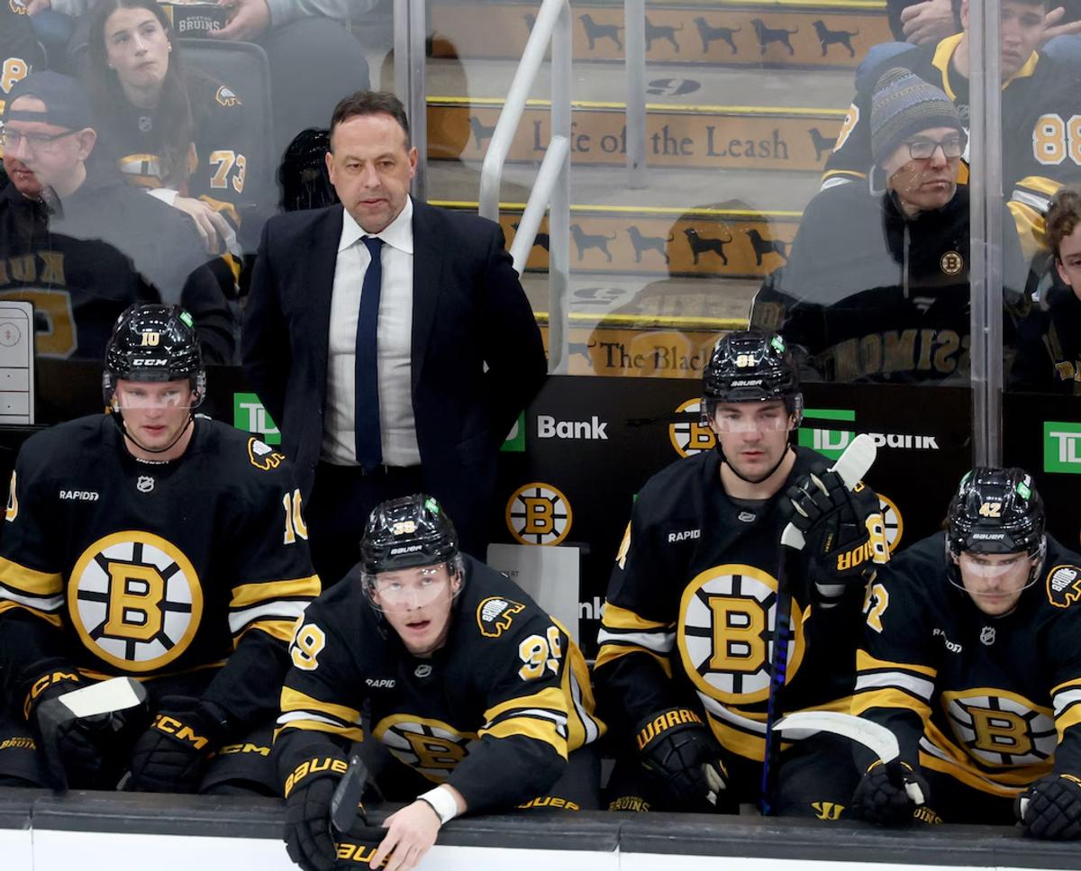 Boston Bruins' bench. 